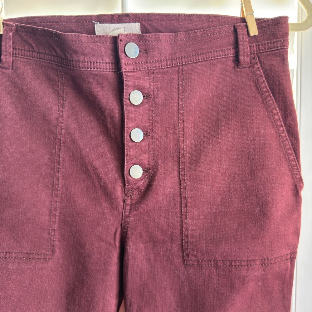 LOFT Maroon Button-Front Jeans Size 6T - Picture 4 of 9